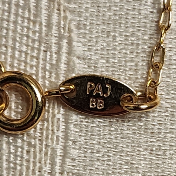 VINTAGE PAJ BB 1980s Gold Plated Pink Crystal Pendant Necklace Signed - Picture 4 of 15